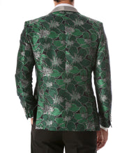 Load image into Gallery viewer, Men&#39;s Hugo Green Floral Modern Fit Shawl Collar Tuxedo Blazer - Ferrecci USA 
