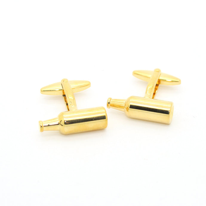 Goldtone Bottle Cuff Links With Jewelry Box - Ferrecci USA 