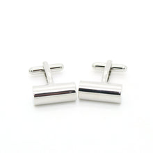 Load image into Gallery viewer, Silvertone Brass Cylinder Cuff Links With Jewelry Box - Ferrecci USA 
