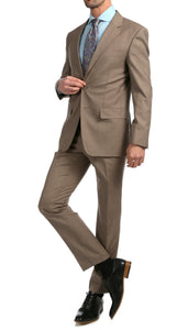 Mason Sand Men's Premium 2 Piece Wool Slim Fit Suit - Ferrecci USA 