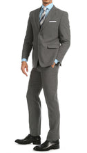 Load image into Gallery viewer, PL1969 Mens Heather Grey Slim Fit 2pc Suit - Ferrecci USA 
