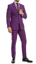 Load image into Gallery viewer, Paul Lorenzo Mens Purple Slim Fit 2 Piece Suit - Ferrecci USA 
