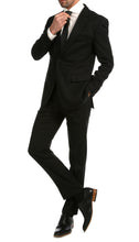 Load image into Gallery viewer, Mason Black Men&#39;s Premium 2 Piece Wool Slim Fit Suit - Ferrecci USA 
