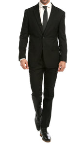 Mason Black Men's Premium 2 Piece Wool Slim Fit Suit - Ferrecci USA 