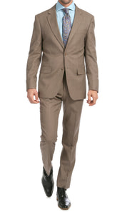 Mason Sand Men's Premium 2 Piece Wool Slim Fit Suit - Ferrecci USA 
