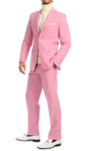 Load image into Gallery viewer, Paul Lorenzo Mens Pink Slim Fit 2 Piece Suit - Ferrecci USA 
