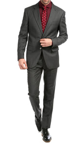 Mason Charcoal Men's Premium 2 Piece Wool Slim Fit Suit - Ferrecci USA 