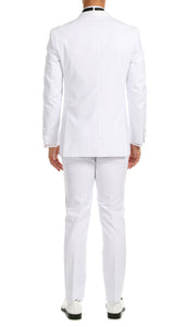 Ferrecci Men's Reno White Slim Fit Shawl Lapel 2 Piece Tuxedo Suit Set - Ferrecci USA 