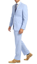 Load image into Gallery viewer, Paul Lorenzo Men&#39;s Sky Blue 2 Button Notch Lapel Slim Fit 2 Piece Suit - Ferrecci USA 
