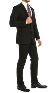 Windsor Black Slim Fit 2 Piece Suit - Ferrecci USA 