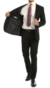 Windsor Black Slim Fit 2 Piece Suit - Ferrecci USA 