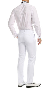 Ferrecci Men's Reno White Slim Fit Shawl Lapel 2 Piece Tuxedo Suit Set - Ferrecci USA 