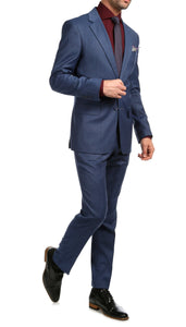Mason Slate Men's Premium 2 Piece Wool Slim Fit Suit - Ferrecci USA 