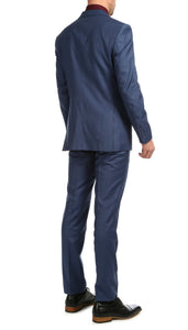 Mason Slate Men's Premium 2 Piece Wool Slim Fit Suit - Ferrecci USA 