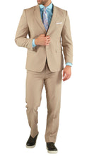 Load image into Gallery viewer, Paul Lorenzo Mens Tan Slim Fit 2 Piece Suit - Ferrecci USA 
