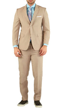 Load image into Gallery viewer, Paul Lorenzo Mens Tan Slim Fit 2 Piece Suit - Ferrecci USA 
