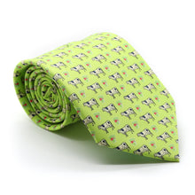 Load image into Gallery viewer, Cow Lime Green Necktie with Handkerchief Set - Ferrecci USA 
