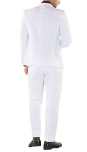 Paul Lorenzo Mens White Slim Fit 2 Piece Suit - Ferrecci USA 