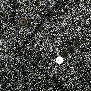 Men's Chicago Slim Fit Black & White Spotted Notch Lapel Suit - Ferrecci USA 