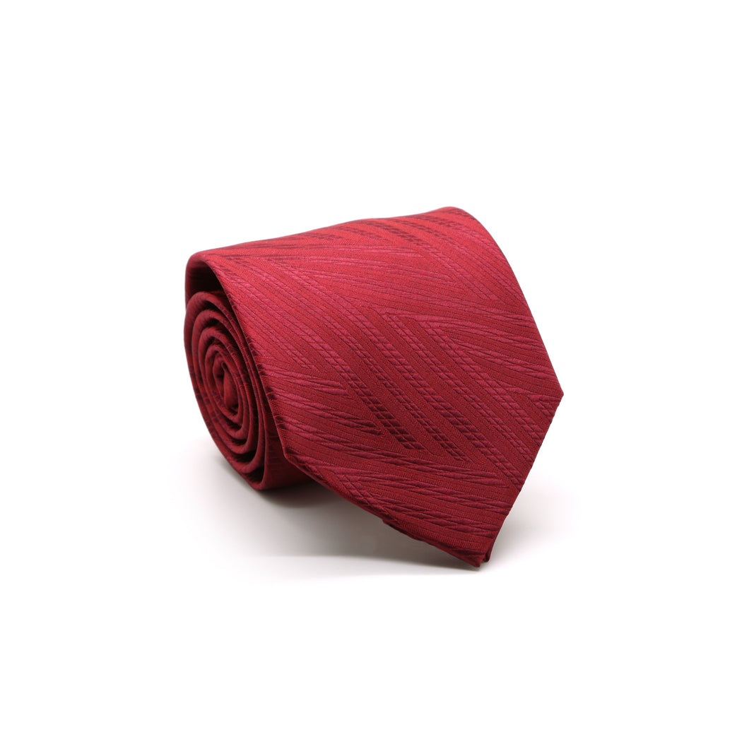 Mens Dads Classic Red Geometric Pattern Business Casual Necktie & Hanky Set IO-7 - Ferrecci USA 