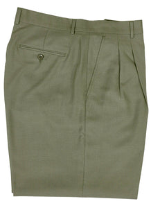 Inserch Men's Wide Fit Pants W/Pleats color Green