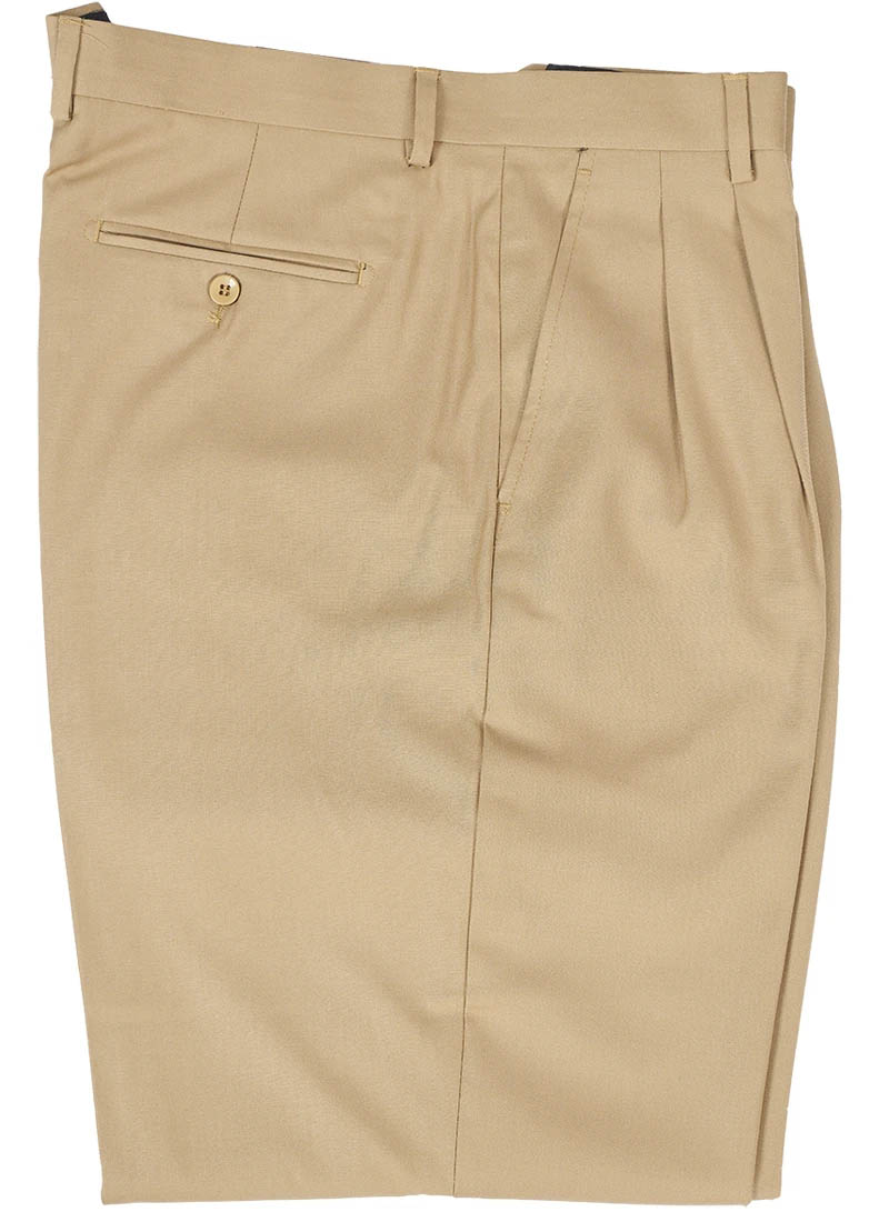 Inserch Men's Wide Fit Pants W/Pleats color Khaki