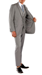 JAX Light Grey Slim Fit 3 Piece Suit - Ferrecci USA 