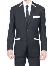 Load image into Gallery viewer, The JerseyBoy Black White Slim Fit Mens Blazer - Ferrecci USA 
