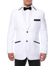 Load image into Gallery viewer, The JerseyBoy White Black Slim Fit Mens Blazer - Ferrecci USA 
