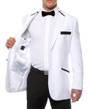 Load image into Gallery viewer, The JerseyBoy White Black Slim Fit Mens Blazer - Ferrecci USA 
