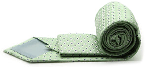Mens Dads Classic Green Geometric Pattern Business Casual Necktie & Hanky Set K-2 - Ferrecci USA 