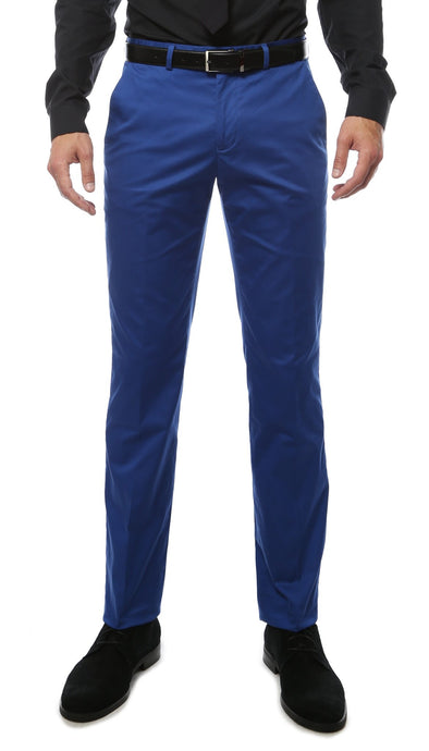 Zonettie Kilo Royal Blue Straight Leg Chino Pants - Ferrecci USA 