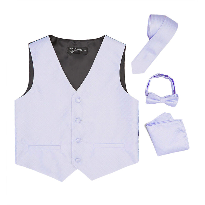 Premium Boys Lilac Diamond Vest 300 Set - Ferrecci USA 