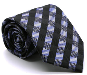 Mens Dads Classic Navy Stripe Pattern Business Casual Necktie & Hanky Set L-6 - Ferrecci USA 