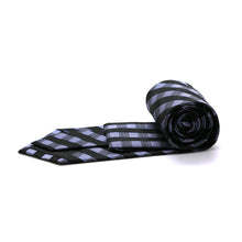 Load image into Gallery viewer, Mens Dads Classic Navy Stripe Pattern Business Casual Necktie &amp; Hanky Set L-6 - Ferrecci USA 
