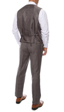 Load image into Gallery viewer, Lazio Charcoal Plaid Design Notch Lapel Slim Fit Suit With Adjustable Vest - Ferrecci USA 
