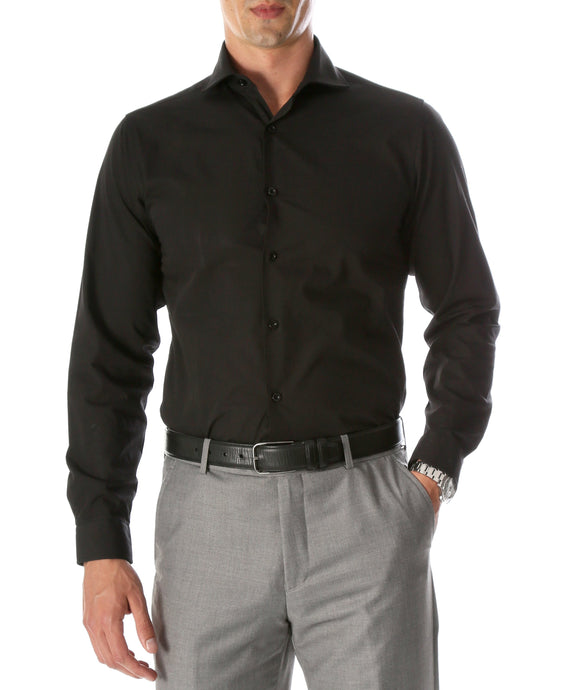Leo Black Mens Slim Fit Shirt - Ferrecci USA 