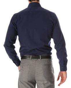 Mens Slim Fit Dress Shirt Navy - Ferrecci USA 