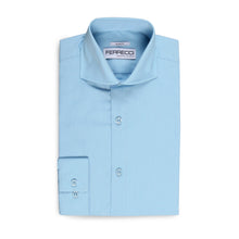Load image into Gallery viewer, Leo Sky Blue Mens Slim Fit Cotton Shirt - Ferrecci USA 
