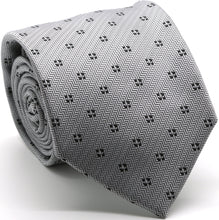 Load image into Gallery viewer, Mens Dads Classic Grey Geometric Pattern Business Casual Necktie &amp; Hanky Set LO-7 - Ferrecci USA 
