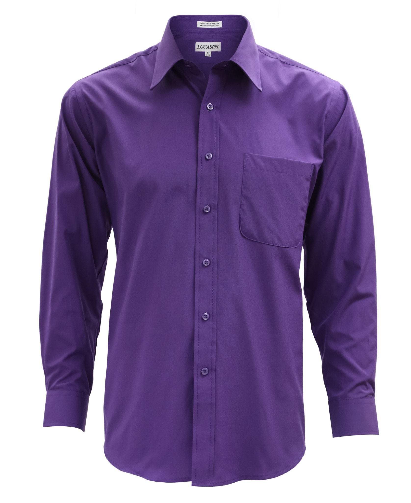lucasini dress shirts Lucasini Mens Purple Regular Fit 300 Series Dress Shirt