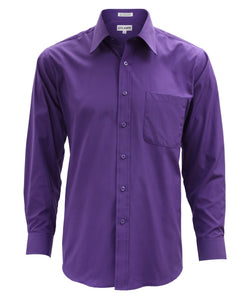 Lucasini Mens Purple Regular Fit 300 Series Dress Shirt - Ferrecci USA 