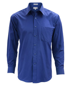 Lucasini Mens Royal Blue Regular Fit 300 Series Dress Shirt - Ferrecci USA 