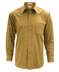 Lucasini Mens Gold Regular Fit 300 Series Dress Shirt - Ferrecci USA 