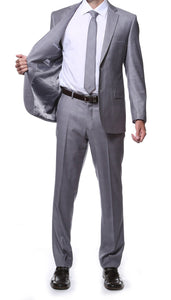 Lincoln Grey 2pc Slim Fit Plaid Suit - Ferrecci USA 