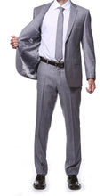 Load image into Gallery viewer, Lincoln Grey 2 Piece Slim Fit Plaid Suit - Ferrecci USA 
