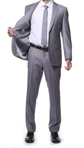 Lincoln Grey 2 Piece Slim Fit Plaid Suit - Ferrecci USA 