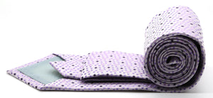 Mens Dads Classic Purple Dot Pattern Business Casual Necktie & Hanky Set M-7 - Ferrecci USA 