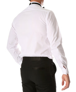 Ferrecci Men's Max White Regular Fit Wing Tip Collar Pleated Tuxedo Shirt - Ferrecci USA 