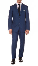 Load image into Gallery viewer, Morgan Slim Fit Blue Plaid 2 Piece Suit - Ferrecci USA 
